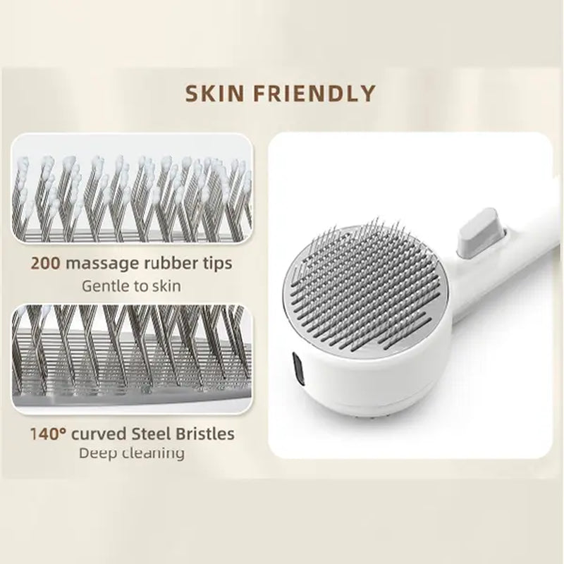 Fresh Fur 2-in-1 Pet Steam Shower Brush and Spray Comb for Cats and Dogs - Deshedding and Grooming Tool