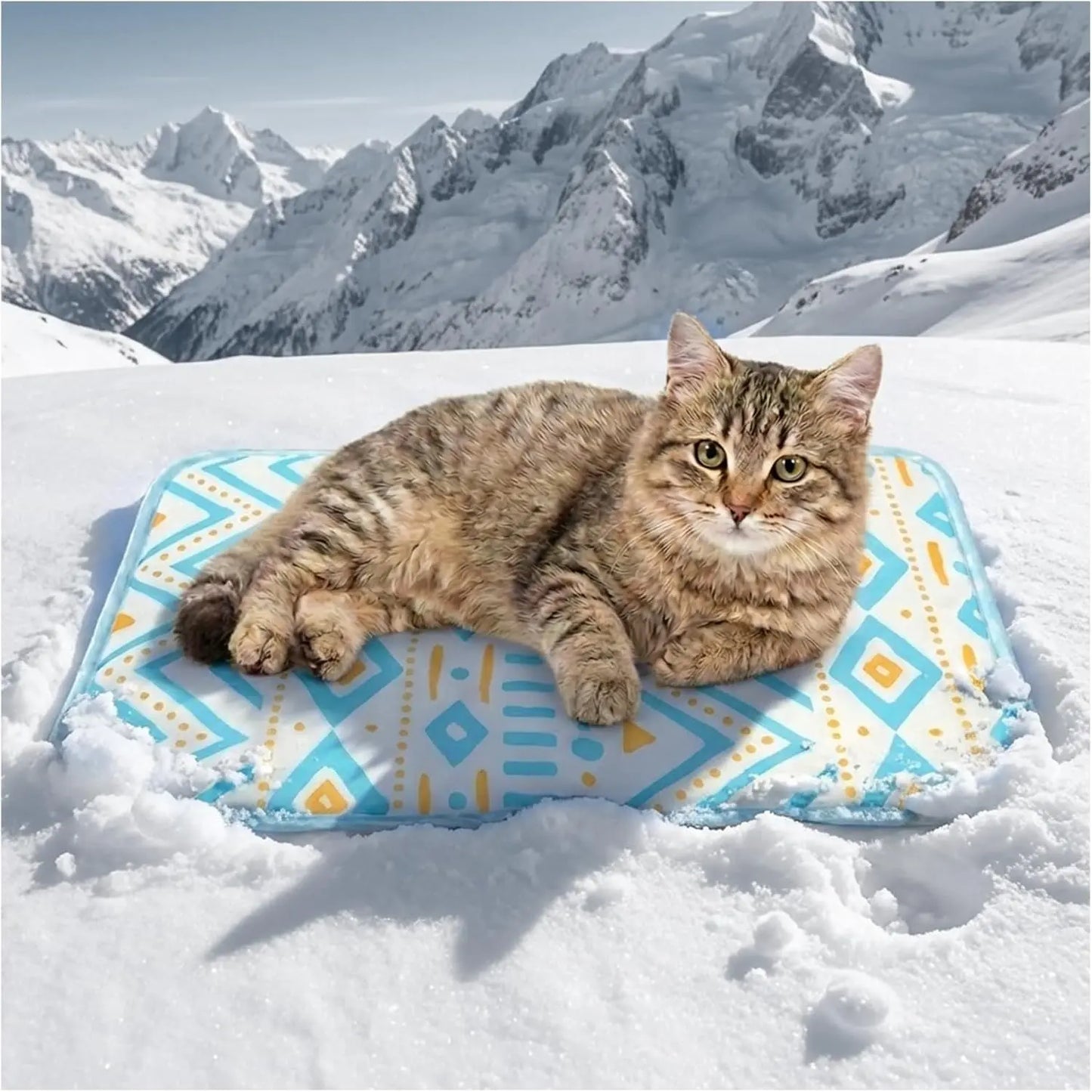 Pet Cooling Mat for Dogs and Cats, Soft and Breathable Self-Cooling Pad, 23" x 18", Washable Non-Slip Design for Indoor and Outdoor Use, Leaf Pattern