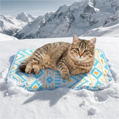 Pet Cooling Mat for Dogs and Cats, Soft and Breathable Self-Cooling Pad, 23" x 18", Washable Non-Slip Design for Indoor and Outdoor Use, Leaf Pattern