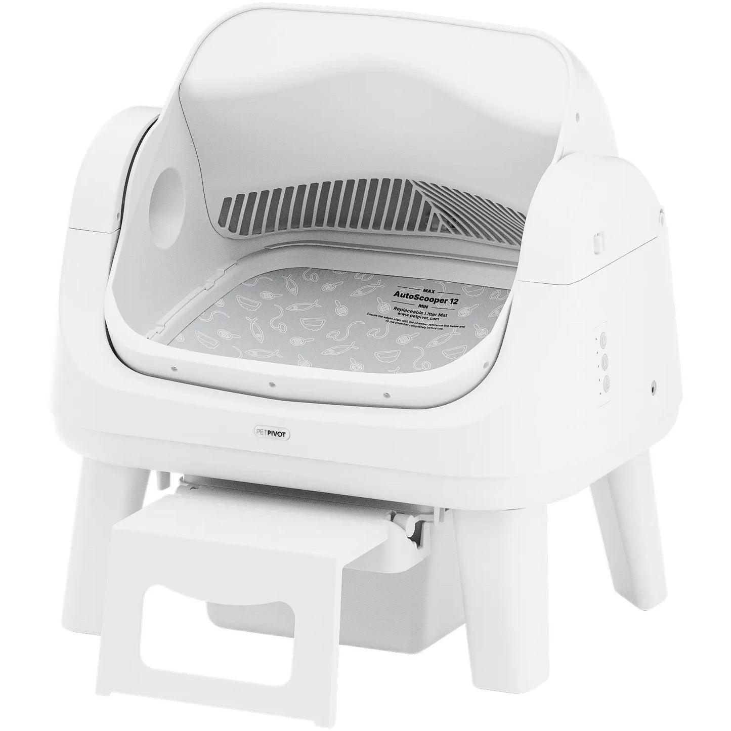 Petpivot Autoscooper 12 Lite Open-Top Automatic Self-Cleaning Cat Litter Box with Easy-Entry Front Step and Triple Safety Protection