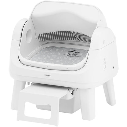 Petpivot Autoscooper 12 Lite Open-Top Automatic Self-Cleaning Cat Litter Box with Easy-Entry Front Step and Triple Safety Protection