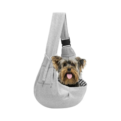 Reversible Pet Carrier Sling for Small Dogs and Cats with Storage Pocket - Hands-Free Travel Harness for Daily Use
