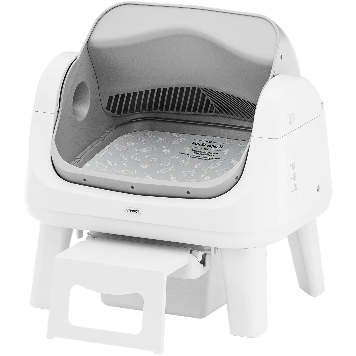 Petpivot Autoscooper 12 Lite Open-Top Automatic Self-Cleaning Cat Litter Box with Easy-Entry Front Step and Triple Safety Protection