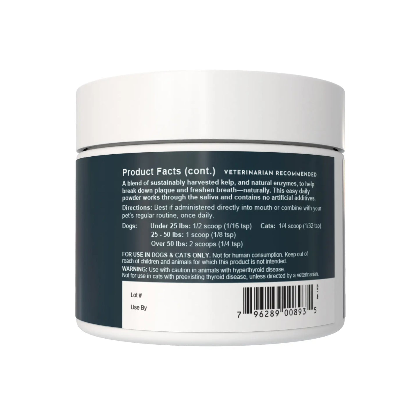 Sea-Dent Anti-Plaque Dental Powder for Dogs and Cats - Organic Kelp and Plant Enzymes for Oral Health Support