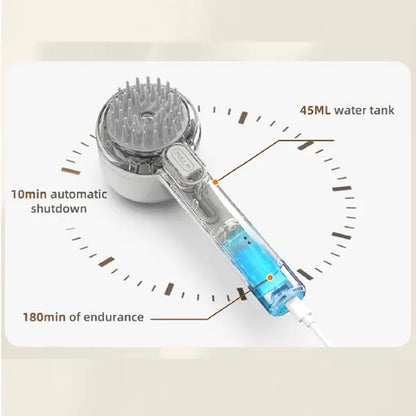 Fresh Fur 2-in-1 Pet Steam Shower Brush and Spray Comb for Cats and Dogs - Deshedding and Grooming Tool