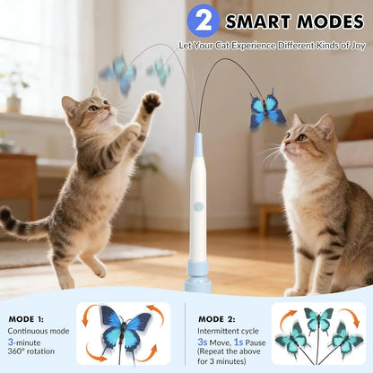 Automatic Interactive Cat Toy with 360° Spin and Random Jump, USB Rechargeable, Dual Play Modes (Self-Play & Handheld), Strong Suction Cup Base – Ideal for Indoor Cats and Kittens