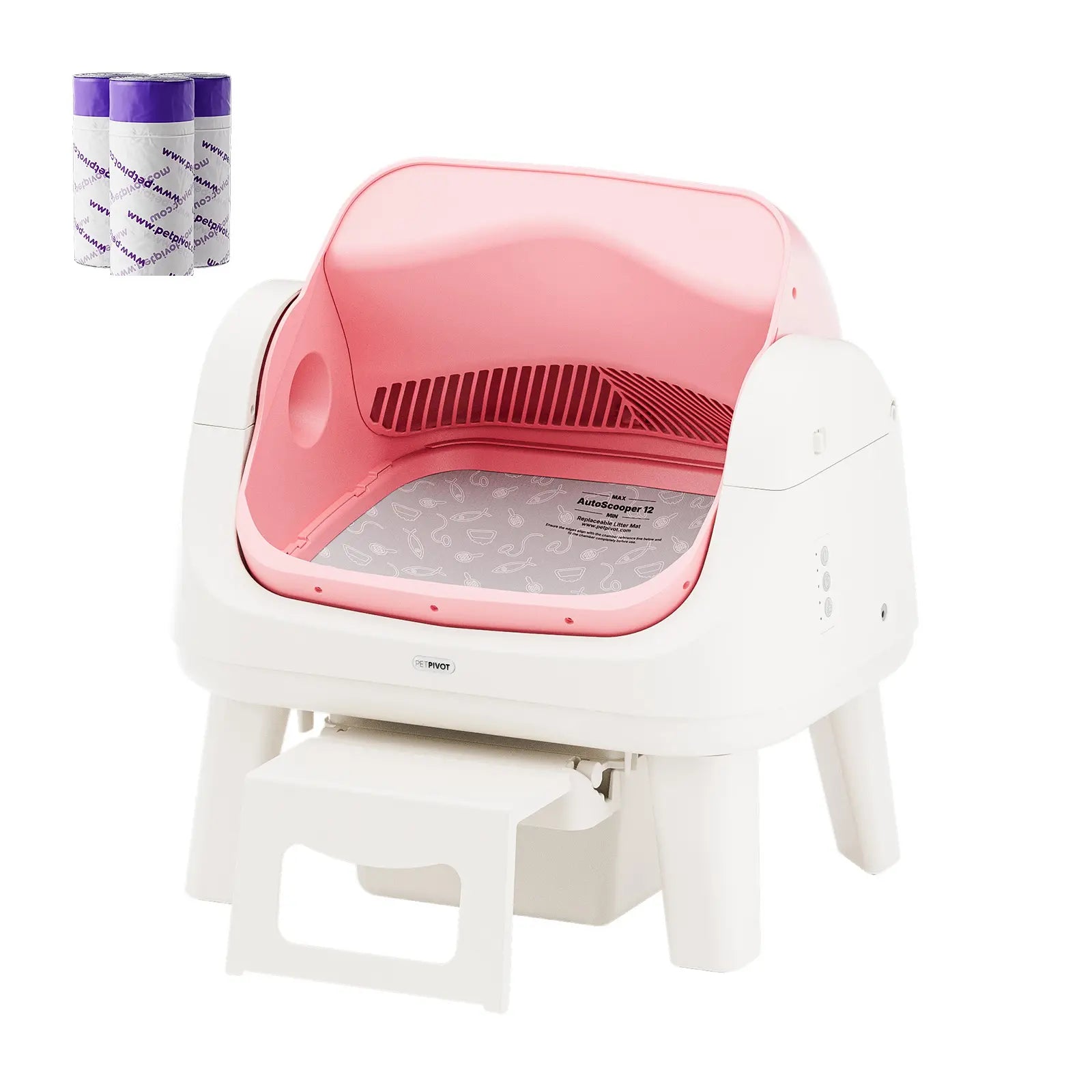 Petpivot Autoscooper 12 Lite Open-Top Automatic Self-Cleaning Cat Litter Box with Easy-Entry Front Step and Triple Safety Protection