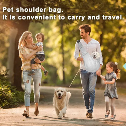 Reversible Pet Carrier Sling for Small Dogs and Cats with Storage Pocket - Hands-Free Travel Harness for Daily Use