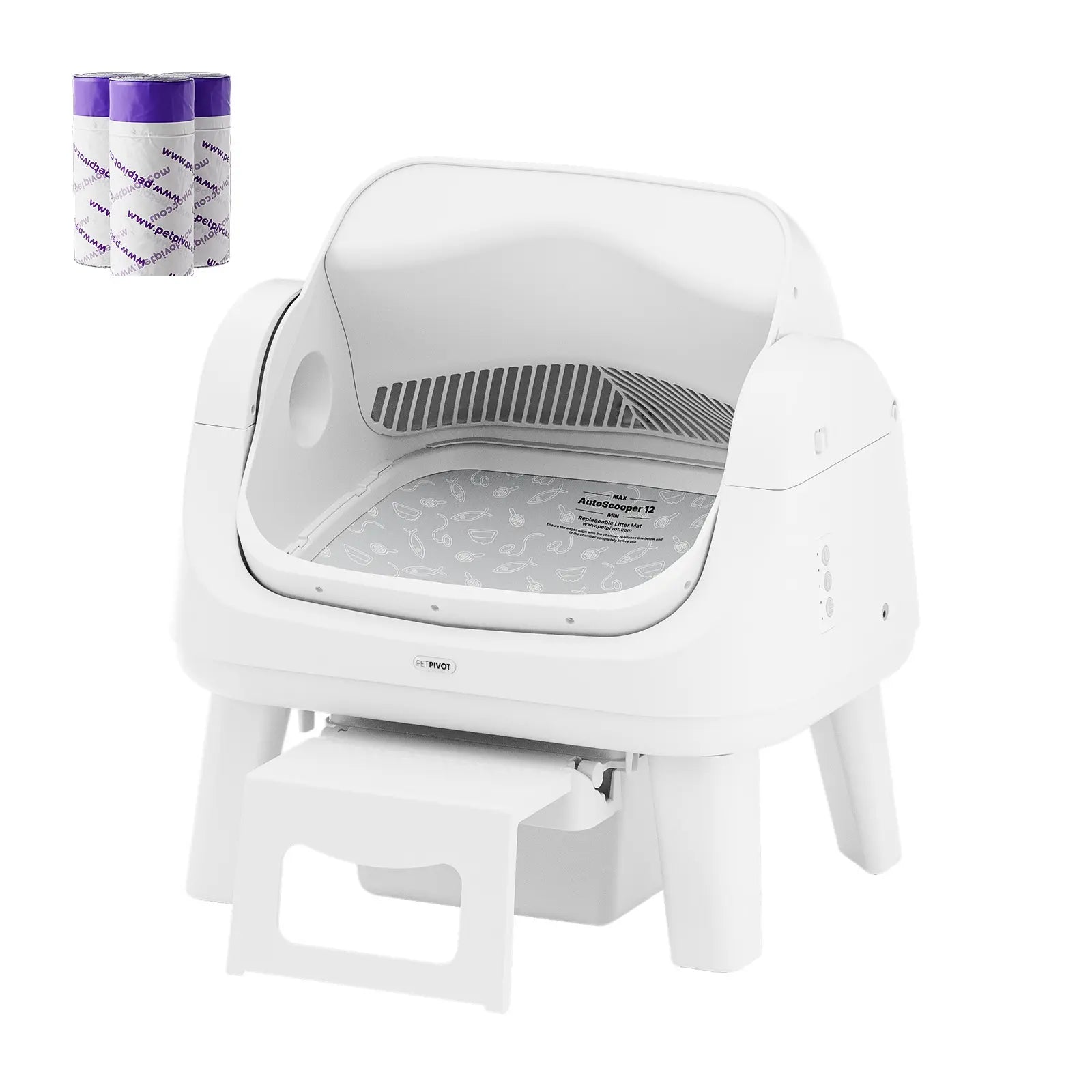 Petpivot Autoscooper 12 Lite Open-Top Automatic Self-Cleaning Cat Litter Box with Easy-Entry Front Step and Triple Safety Protection