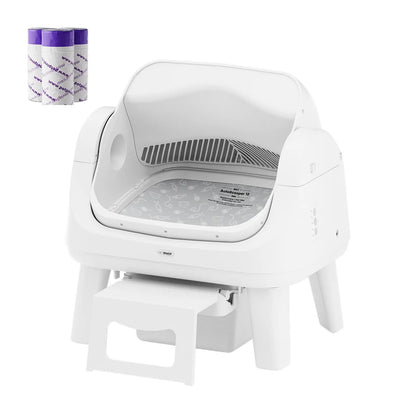 Petpivot Autoscooper 12 Lite Open-Top Automatic Self-Cleaning Cat Litter Box with Easy-Entry Front Step and Triple Safety Protection