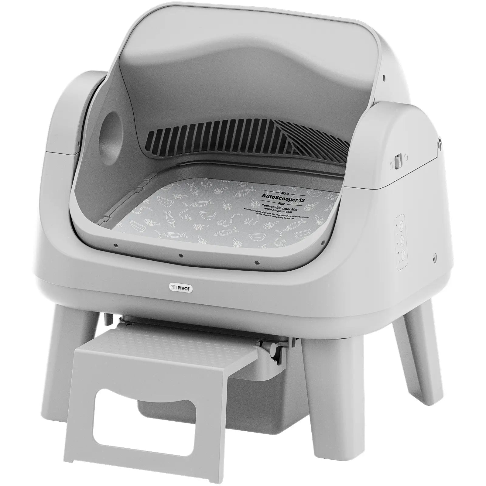 Petpivot Autoscooper 12 Lite Open-Top Automatic Self-Cleaning Cat Litter Box with Easy-Entry Front Step and Triple Safety Protection